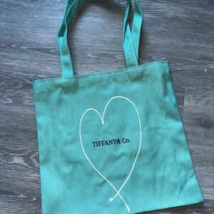 Tiffany & Co. Turquoise Heart Canvas Tote